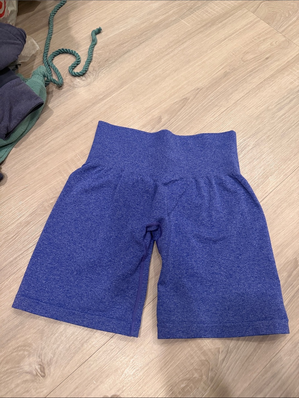 NVGTN Heathered Blue High-Waist Bike Shorts